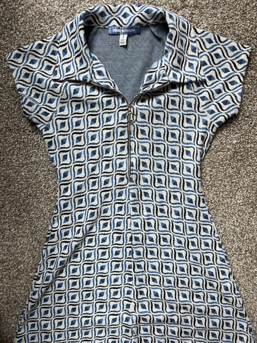Urban Outfitters blue geometric patterned 1960s-inspired minidress